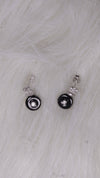 925 Sterling Silver Black Drop Earrings