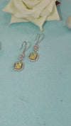 Yellow Spark Drop Silver Earrings