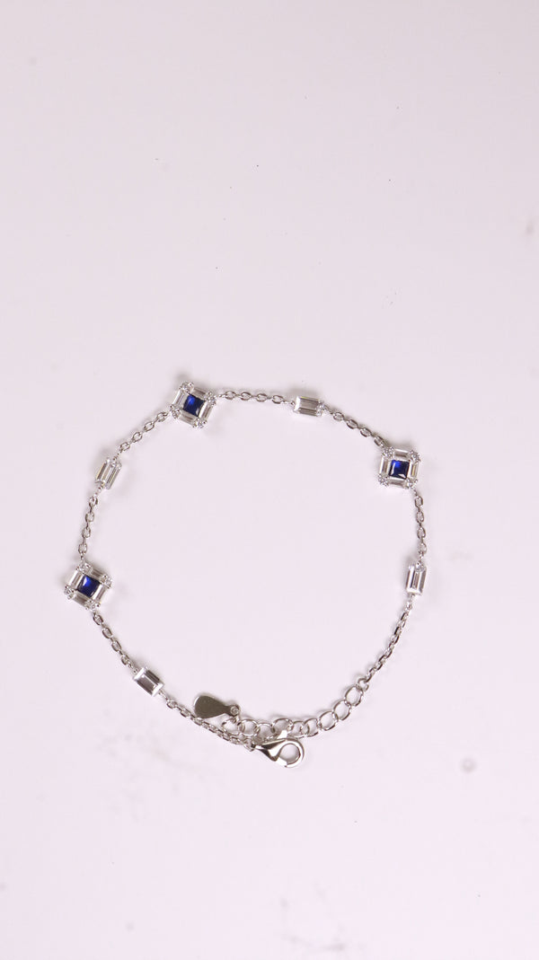 Bonded in Blue Silver Set (Single Anklet)