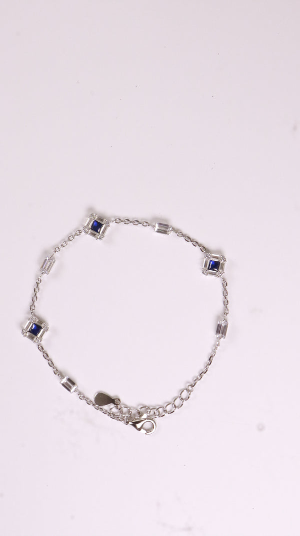 Bonded in Blue Silver Set (Single Anklet)
