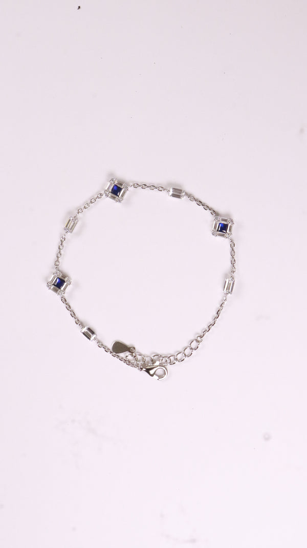 Bonded in Blue Silver Set (Single Anklet)