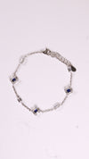 92.5 Sterling Silver Blue Spark Link Bracelet