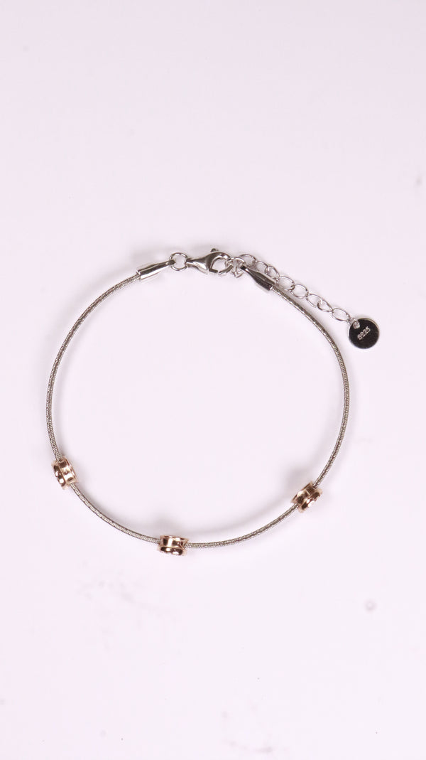 92.5 Sterling Silver Rosé Spark Trio Bracelet
