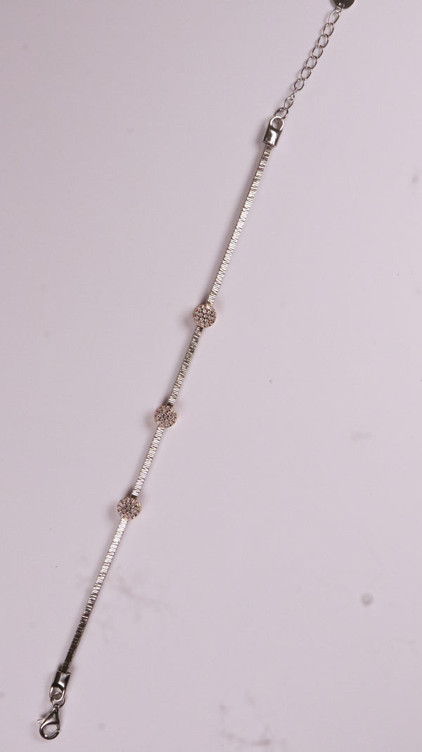 92.5 Sterling Silver Rosé Spark Trio Bracelet