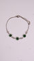 92.5 Sterling Silver Green Halo Charm Bracelet
