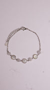 92.5 Sterling Silver Pearl Spark Link Bracelet
