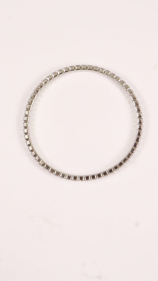 92.5 Sterling Silver Elastic Tennis Bracelet