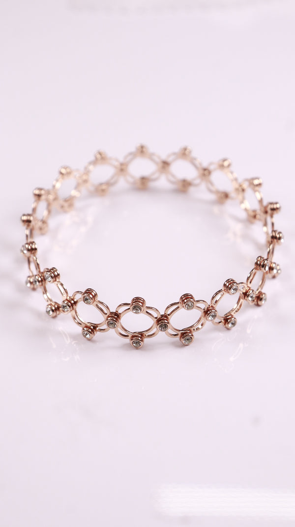 92.5 Sterling Silver Flexi Bloom Ring-Bracelet [Rose Gold]