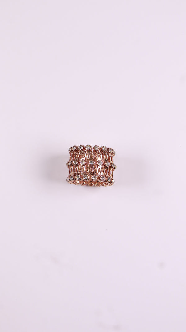 92.5 Sterling Silver Flexi Bloom Ring-Bracelet [Rose Gold]
