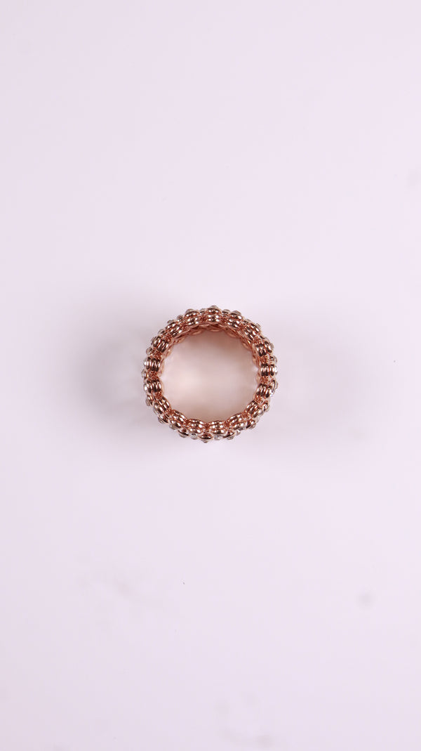 92.5 Sterling Silver Flexi Bloom Ring-Bracelet [Rose Gold]