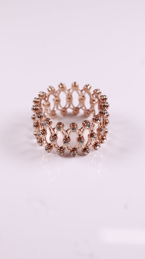 92.5 Sterling Silver Flexi Bloom Ring-Bracelet [Rose Gold]