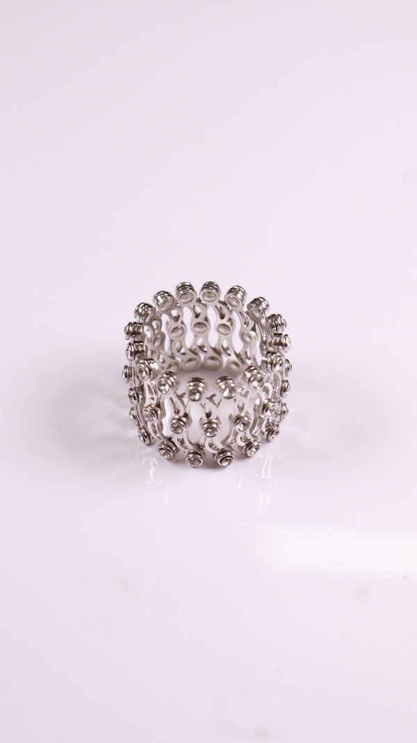92.5 Sterling Silver Flexi Bloom Ring-Bracelet [Silver]