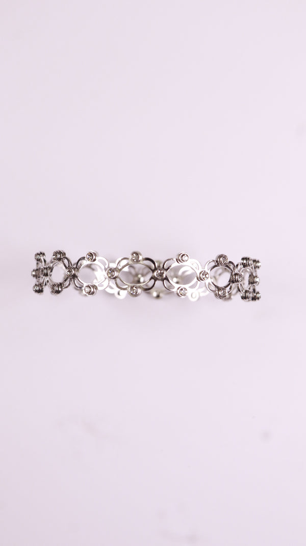 92.5 Sterling Silver Flexi Bloom Ring-Bracelet [Silver]