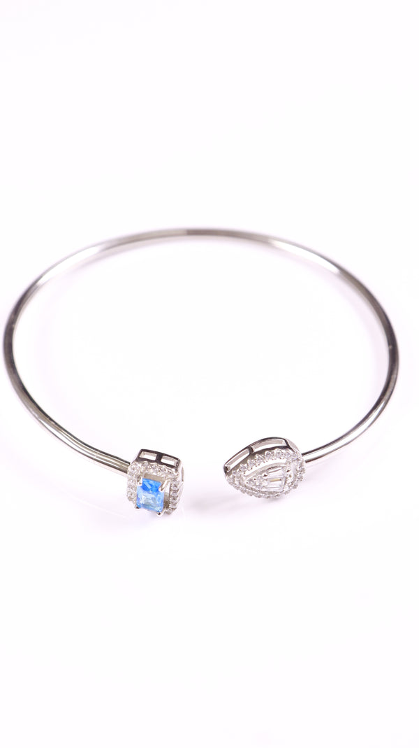 92.5 Sterling Silver Blue Spark Open Bracelet