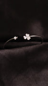 92.5 Sterling Silver Lucky Clover Open Bracelet