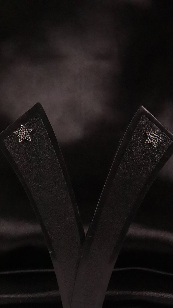 Star Chain Silver Earrings