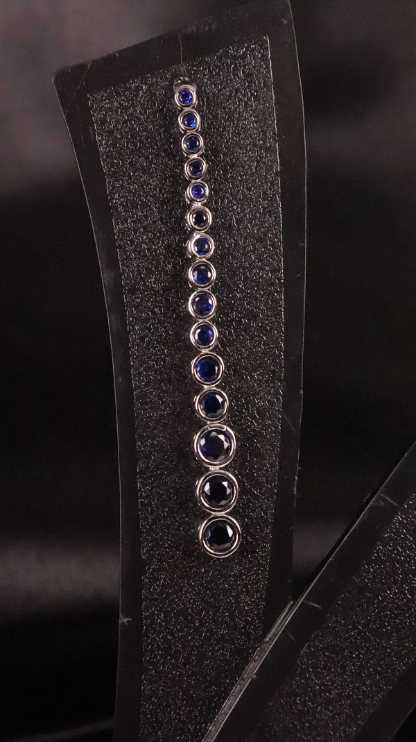 Blue Stone Silver Drop Earrings