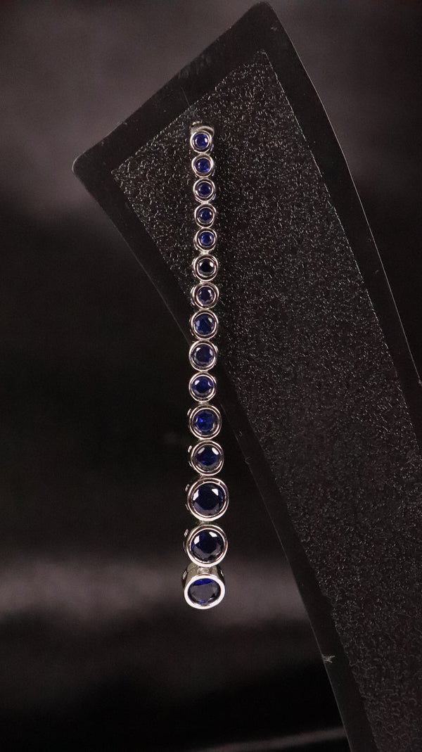 Blue Stone Silver Drop Earrings