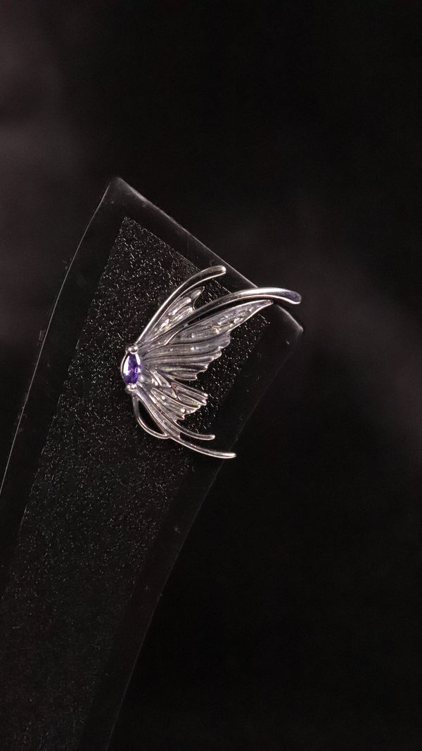 Angel Wing Silver Stud Earrings