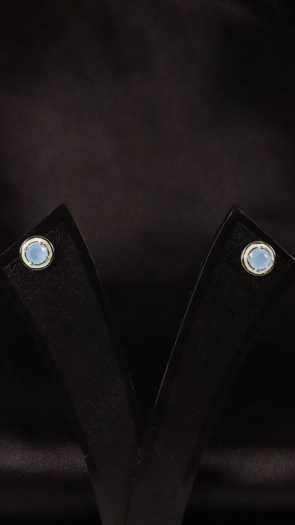 92.5 Silver Sky Mist Circle Studs