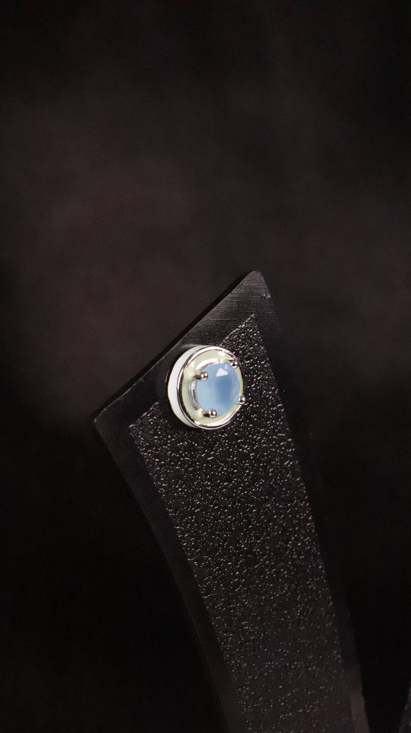 92.5 Silver Sky Mist Circle Studs