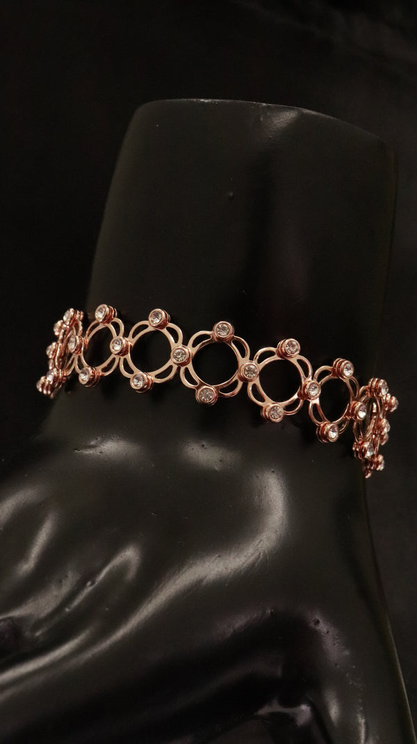 92.5 Sterling Silver Flexi Bloom Ring-Bracelet [Rose Gold]