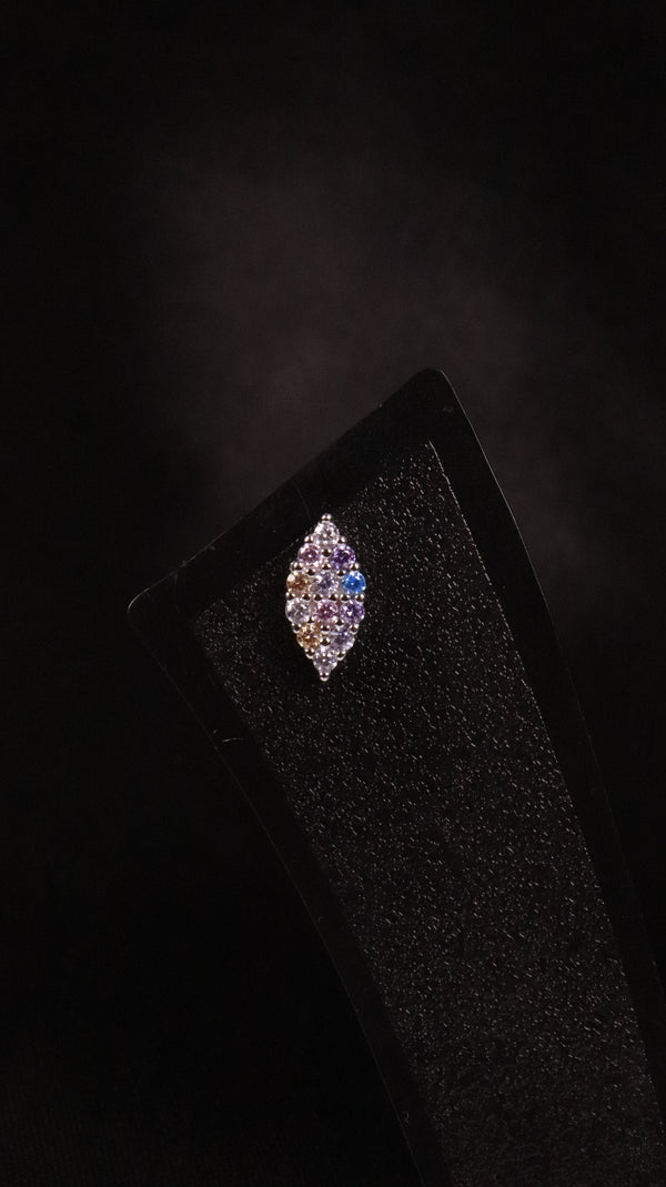 92.5 Silver Multicolor Radiance Love Ear Set