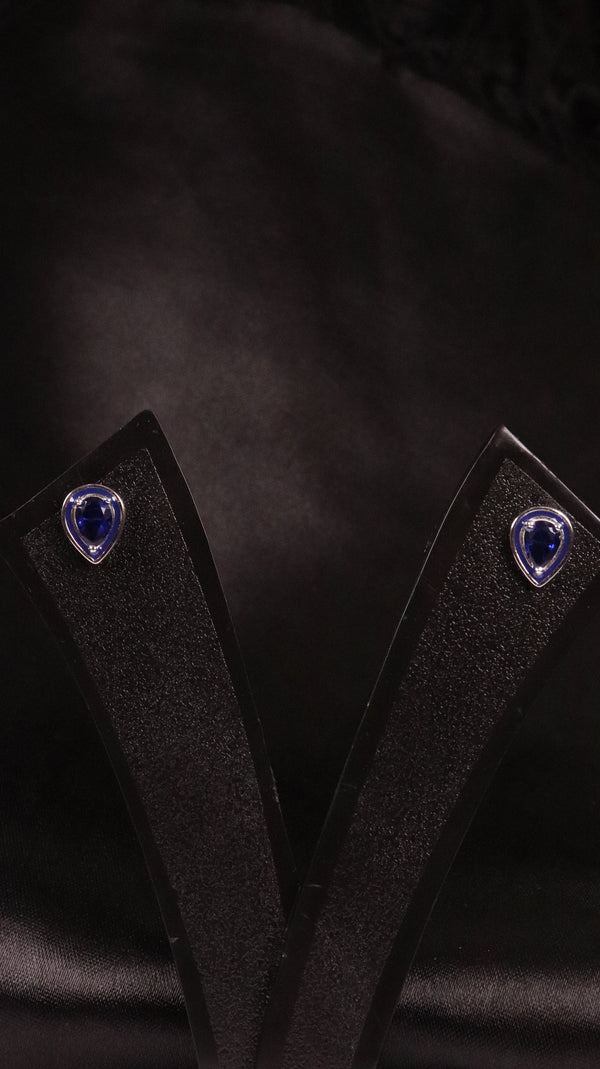 92.5 Silver Blue Wave Studs