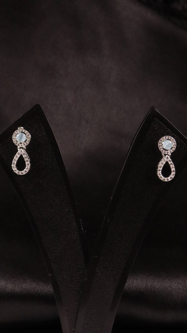 Teardrop Spark Silver Earrings