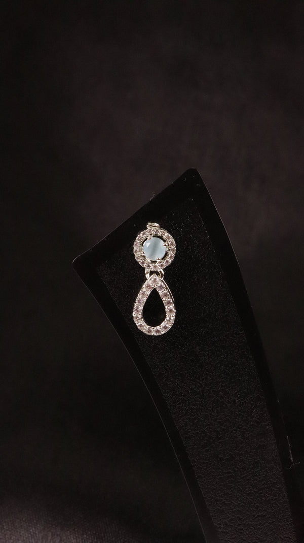 Teardrop Spark Silver Earrings