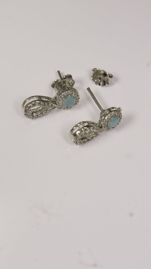 Teardrop Spark Silver Earrings