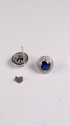 92.5 Silver Blue Halo Studs