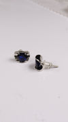 92.5 Silver Midnight Blue Curve Studs