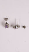 92.5 Silver Amethyst Drop Studs