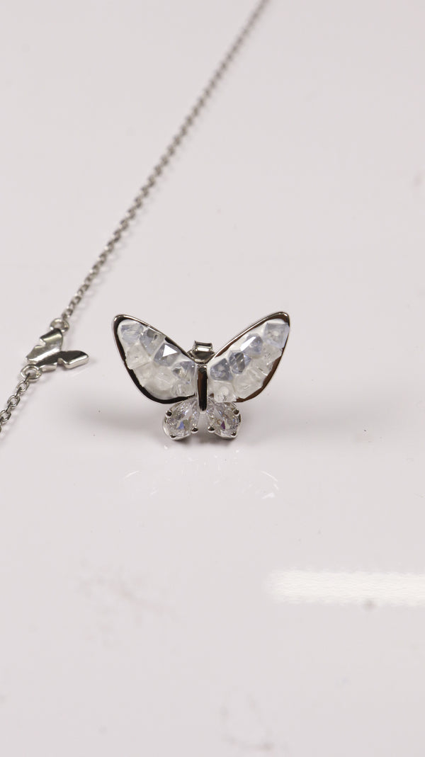 925 Silver Butterfly Glow Set + Ring