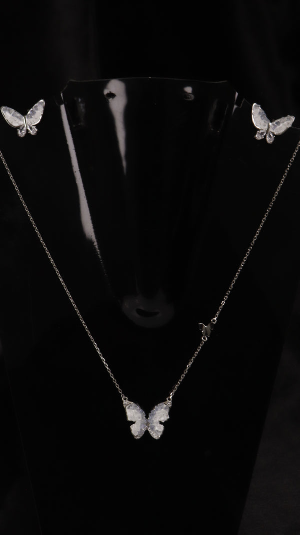 925 Silver Butterfly Glow Set + Ring