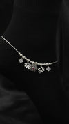925 Sterling Silver Oxidised Chaandani Leaf Anklets.