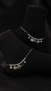 925 Sterling Silver Oxidised Chaandani Leaf Anklets.