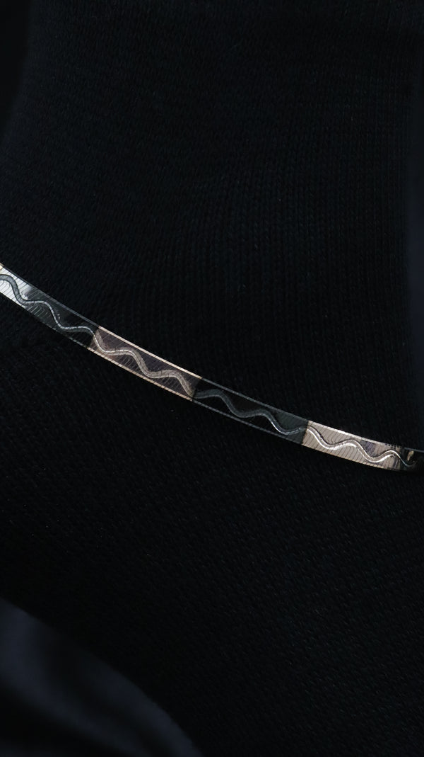925 Sterling Silver Snake Wave Anklets.