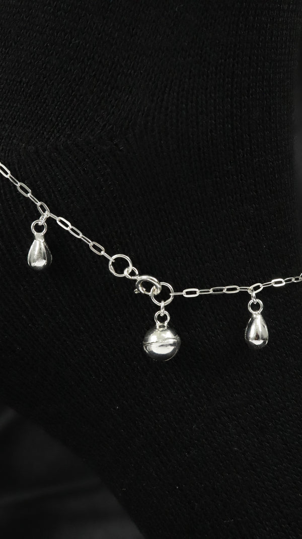 925 Sterling Silver Rimjhim Drop Payal.