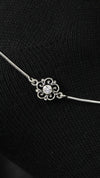 925 Sterling Silver Oxidised Floral Anklets.
