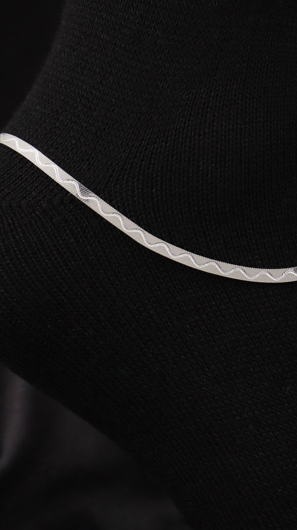 925 Sterling Silver Ocean Wave Anklets.