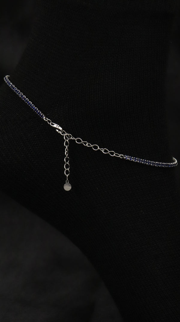 Bonded in Blue Silver Set (Single Anklet)