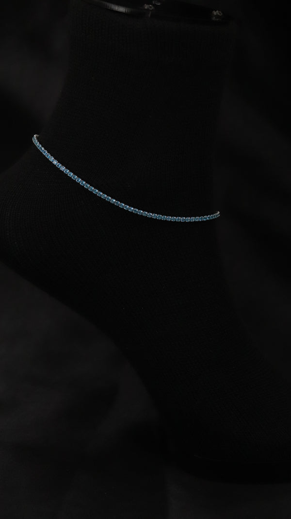 925 Sterling Silver Blue Line Anklets.