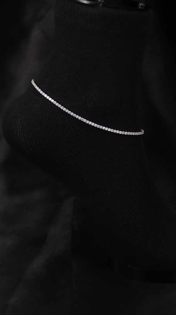 925 Sterling Silver White Line Anklets.