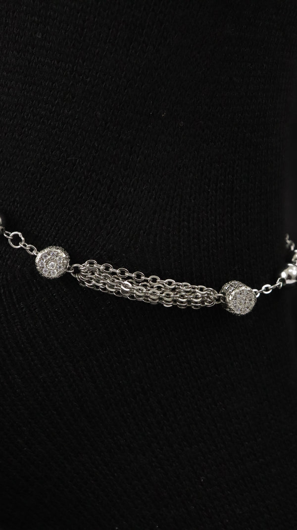 Silver Layer Charm Anklet