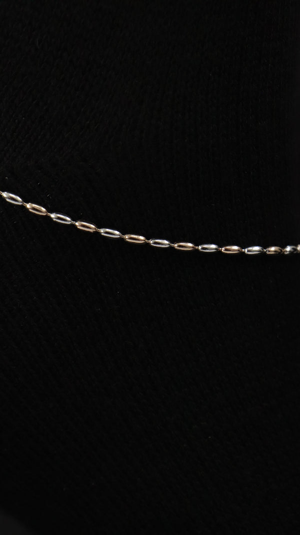925 Sterling Silver Twin Tone Minimal Anklet.