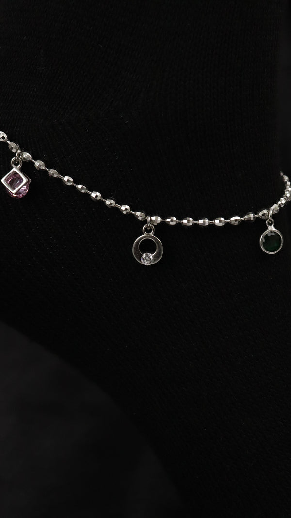 925 Sterling Silver Everyday Tiny Charm Anklets.