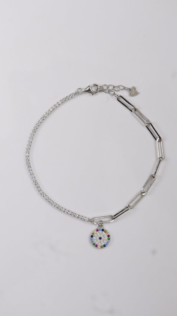 925 Sterling Silver Nazariya Sparkle Anklets.