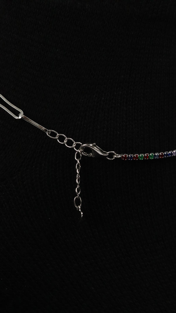 925 Sterling Silver Multicolour Nazariya Sparkle Anklets.